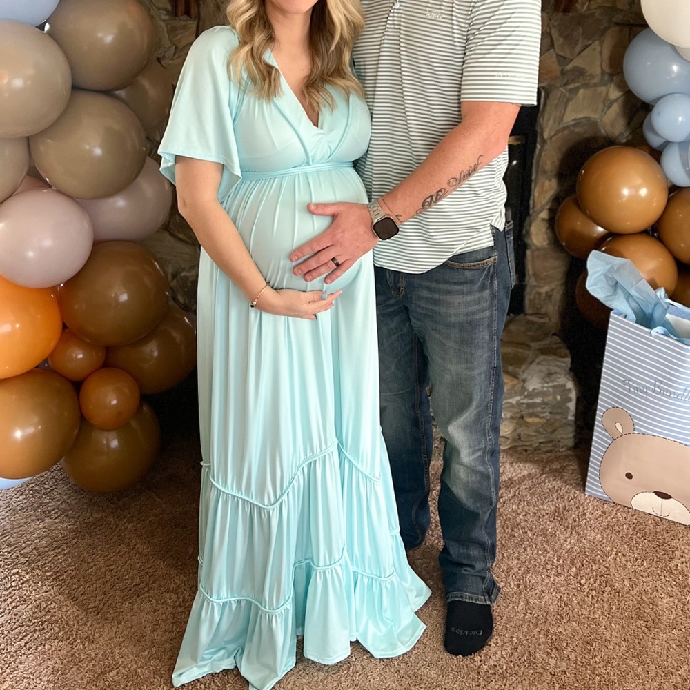 Blue / Teal long maxi dress.